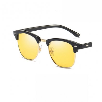Pánské sluneční brýle Browline - Yellow & Gold Shiny