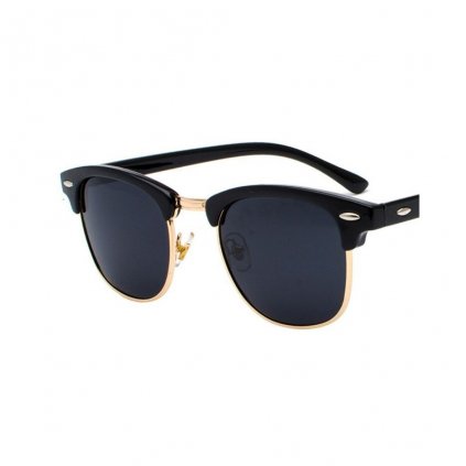 Pánské sluneční brýle Browline - Black & Gold Shiny