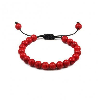 Náramek Red Howlit: Červený náramek z howlitových korálků, který je symbolem energie a vášně.
