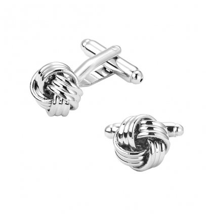 Stříbrné manžetové knoflíčky Knot Triple