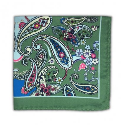 2478 1 zeleny kapesnicek do saka paisley