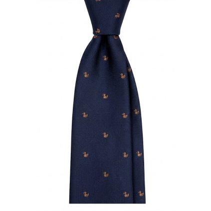 Tmavě modrá kravata s kachničkami