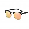 Pánské sluneční brýle Browline - Orange & Gold Shiny Mirror