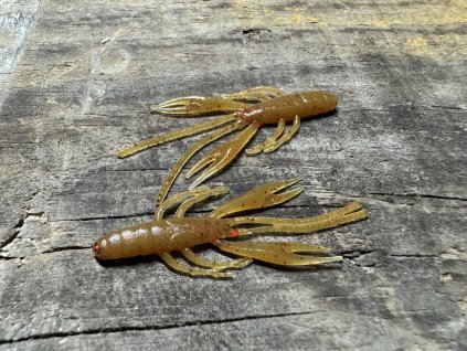 Shrimp 5cm (Přírodní hnědá barva s flitry) balení po 12ks - Pro spin baits