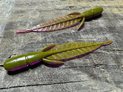 Leaf - Larva jepice - 7,6cm (UV - Přírodní hnědá barva s flitry) balení po 10ks - Pro spin baits