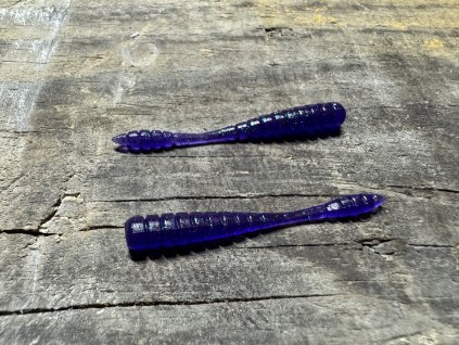 Wormik - Široký červ - 5cm (Tmavě modro fialová barva s flitry) balení po 15ks - Pro spin baits