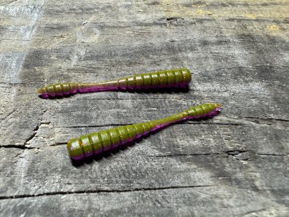 Wormik - Široký červ - 5cm (UV - Přírodní hnědá barva s flitry) balení po 15ks - Pro spin baits