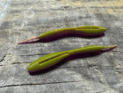 Leaf - Larva jepice - 7,1cm (UV - Tmavě modro fialová barva s flitry) balení po 10ks - Pro spin baits