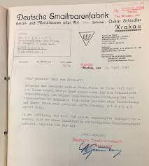 dopis Oskara Schindlera