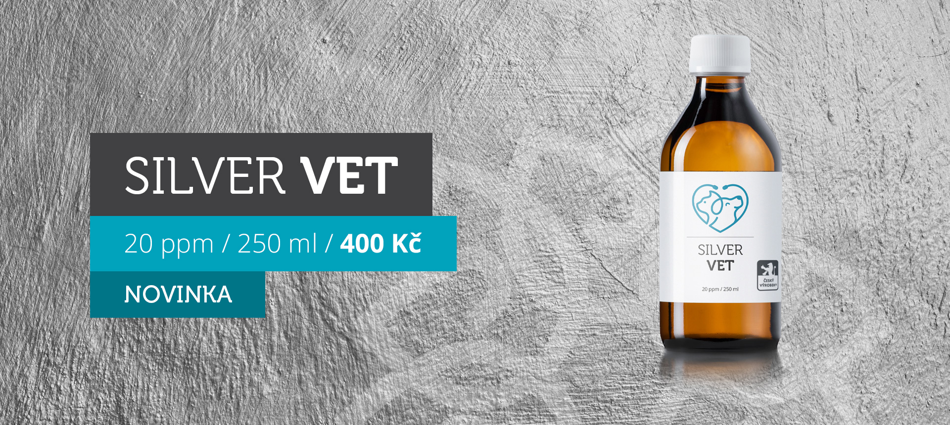Novinka - Silver VET - koloidní stříbro 20 ppm - 250 ml