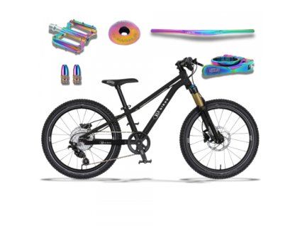 KUbikes 20S MTB Disc Black - laser rainbow, 8,8kg, lehké dětské kolo
