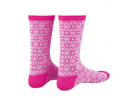 ponožky Supacaz Asanoha bílo-růžové vel. L-XL