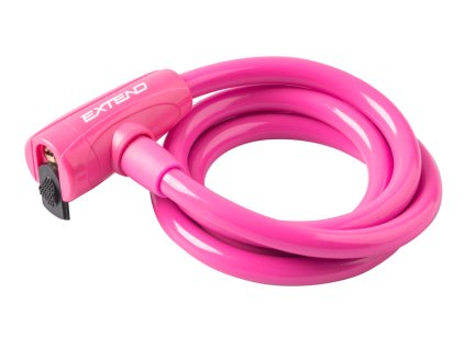 Zámek na jízdní kolo Extend COMPANION 12*1200 mm, pink