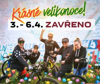 Kamarádi, od pátku 3.4. do pondělí 6.4. máme ZAVŘENO. Přejeme všem krásné velikonoce! 🐥