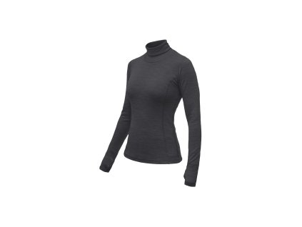 SENSOR MERINO BOLD dámské triko dl.rukáv roll neck anthracite gray (Velikost XL)