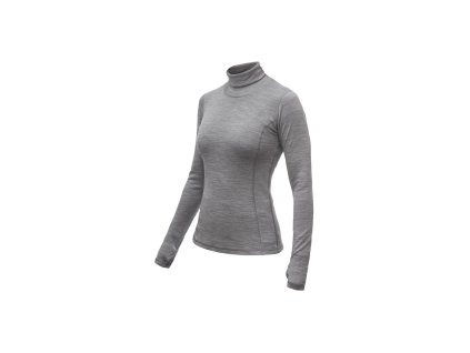 SENSOR MERINO BOLD dámské triko dl.rukáv roll neck cool gray (Velikost XXL)