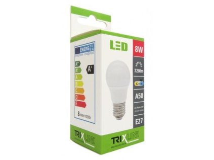 trixline zarovka led 8w e27 230v denni bila 0