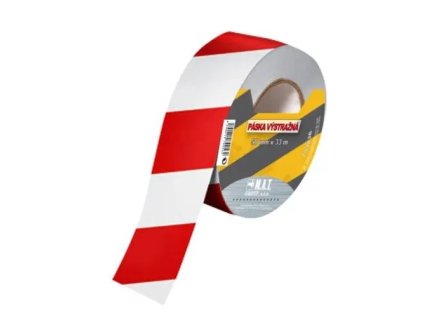 Páska výstražná 75mmx250m čer.-bí.