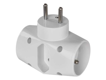 Rozbočka kulatá 2x, 1xplochá bílá