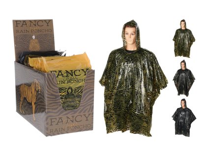 Pláštěnka pončo pro dospělé PE vzor Safari mix