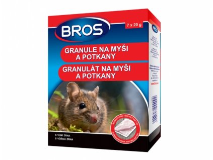 BROS granule na myši, krysy a potkany 7 x 20g