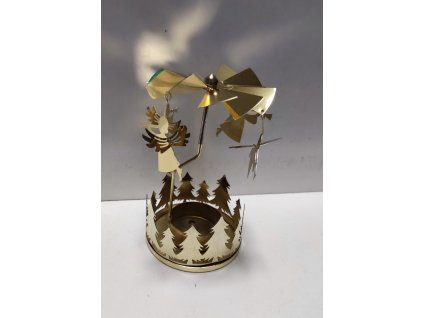 Dekorace zvonění andělské 13x8cm stříbrný/zlatý mix dekorů