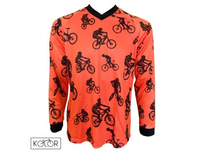 Unisex MTB dres s dlouhým rukávem ORANGE (Velikost XXL)