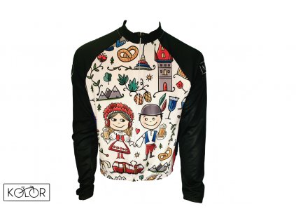 Unisex zimní dres s dlouhým rukávem CZECH - bílý (Velikost XL)