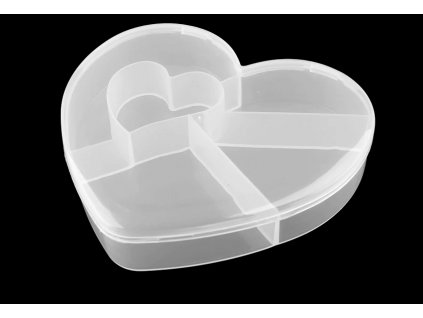 Plastový box / zásobník srdce 12x13, 5x2, 5 cm, transparentný
