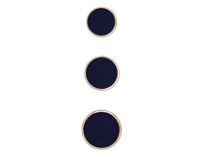 Gombík so zlatým lemovaním modrý veľkosť 24