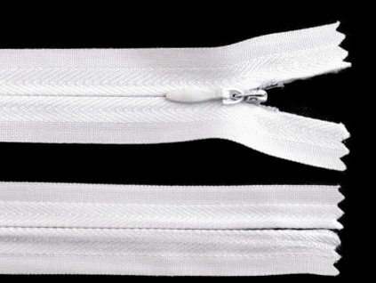 Zips skrytý nedeliteľný 3mm TINA dĺžka 20cm biely
