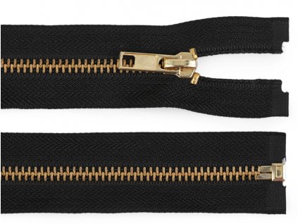 Kovový zips šírka 6 mm dĺžka 90 cm, čierny