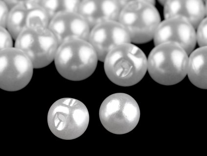 Perla k našitiu / gombík Ø8 mm, biela perleť