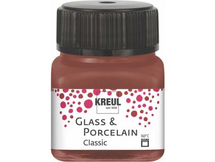 KREUL GlassPorcelainClassic ,vypaľovacia transparentná farba na sklo a porcelán 20ml, koňak