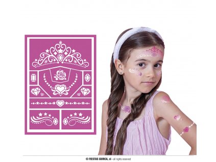 Makeup šablóna na tvár detská princezná 14x20cm