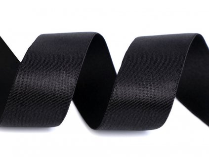 Saténová guma šírka 30 mm čierna