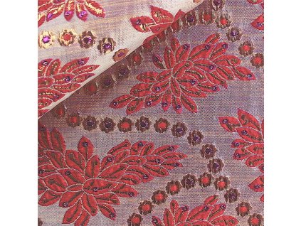 Látka brokát Cadiz 40% PAD 30% PL 30% Lurex (FARBA Červená)