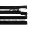 Špirálový zips so striebornými zúbkami šírka 7 mm dĺžka 60 cm, čierna