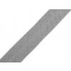 Šikmý prúžok bavlnený šírka 14mm zažehlený šedý