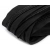 Zips stanový špirálový šírka 10 mm s obojstranným jazdcom dĺžka 195 cm, čierna