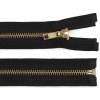 Kovový zips šírka 6 mm dĺžka 80 cm, čierny