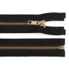 Kovový zips šírka 6 mm dĺžka 75 cm, čierny