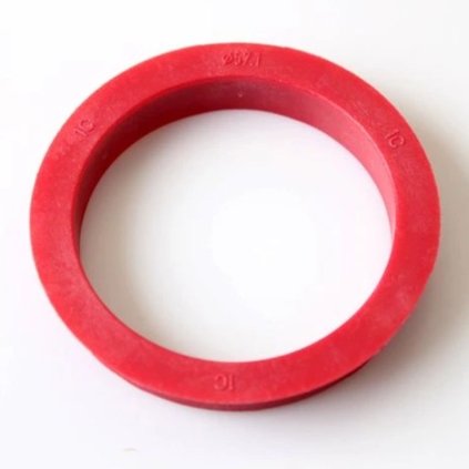 Vymezovací kroužek 68,0 / 57,1 plast, barva červená, přesah kužele 4mm