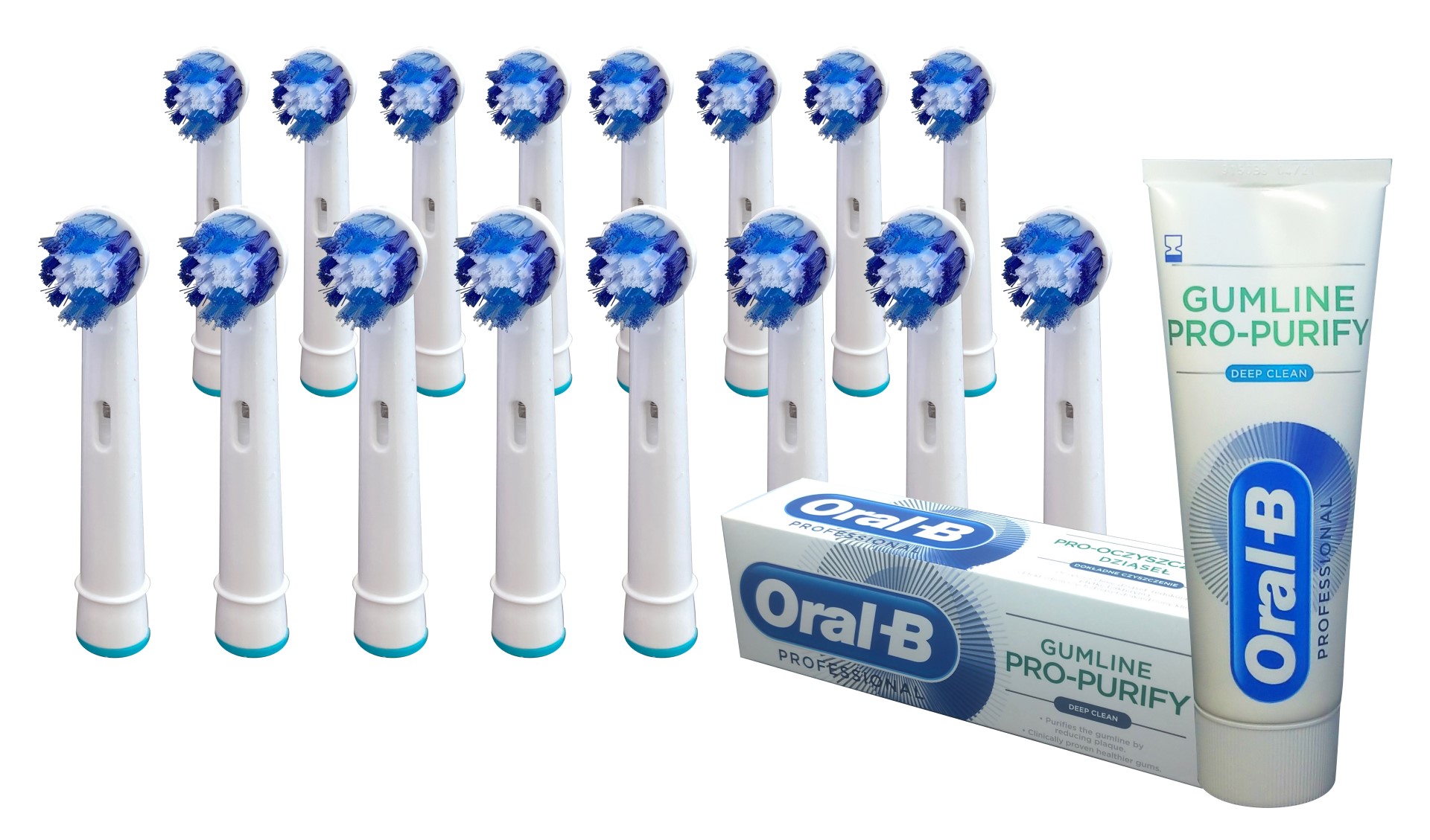 KOMA Sada 16 ks náhradních certifikovaných hlavic NK08 ke kartáčkům Braun Oral-B PRECISION CLEAN + DÁREK Zubní pasta ORAL-B