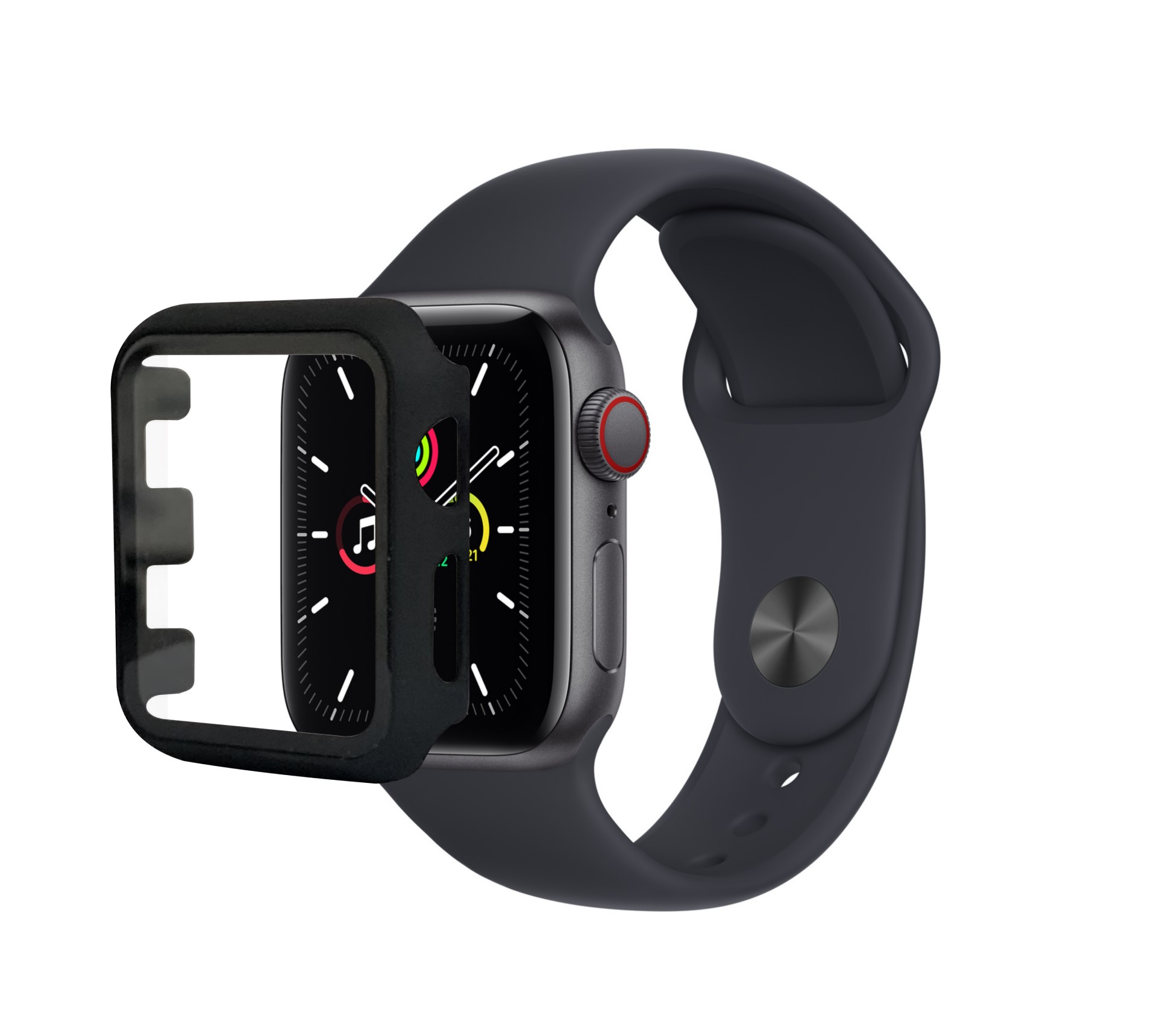 KOMA Ochranný kryt s tvrzeným sklem pro Apple Watch 42 mm (Series 1,2,3), černá