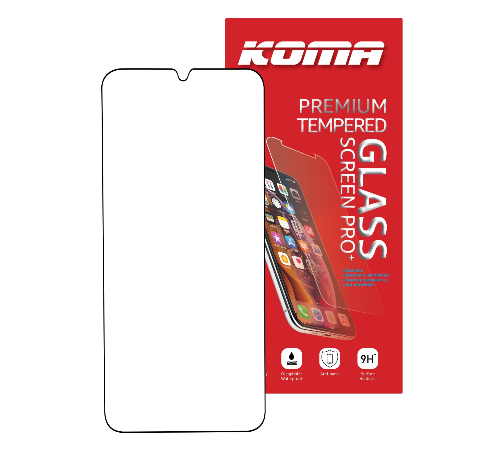 KOMA Tvrzené sklo Full Cover pro Samsung S22, zaoblení 3D, tvrdost 9H