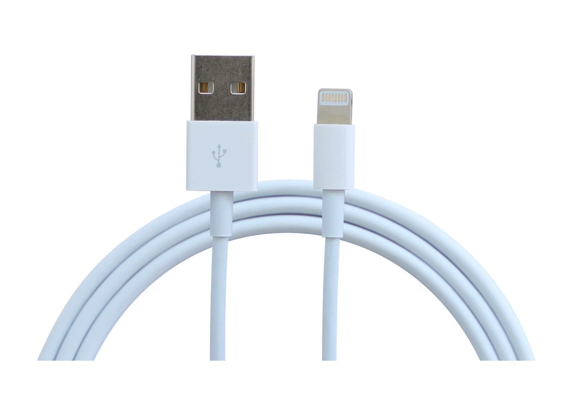 KOMA Synchronizační a nabíjecí kabel USB-A / Lightning pro Apple iPhone, délka 1 metr, bílý