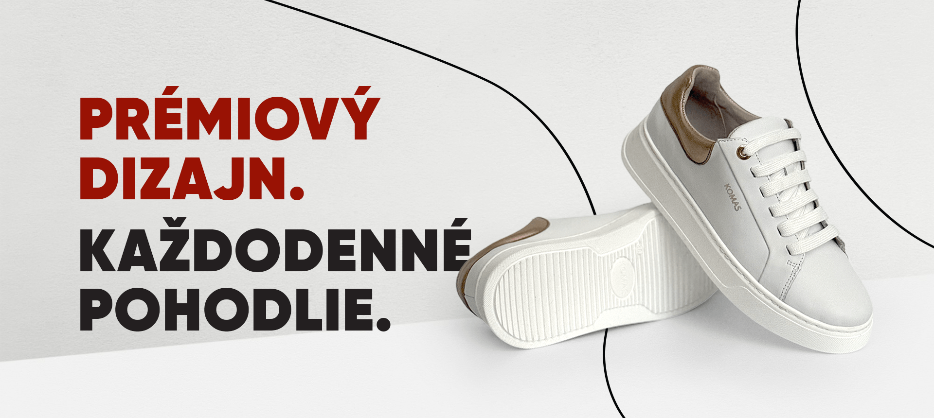Prímiový dizajn. Každodenné pohodlie. Komas Inizio tenisky bielo-zlaté
