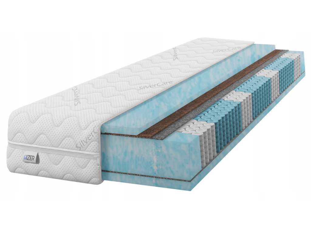 Matrace 90x200 pružinová Multipocket Kokos Aqua SilverCare H4 21 cm (Velikost 90x200)