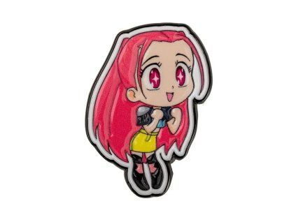 KPop Demon Hunters kovový odznak s chibi Mirou